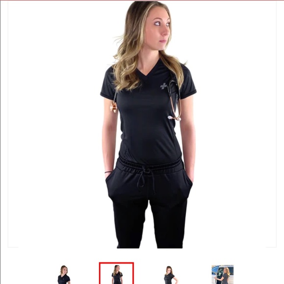 FIT scrubs Tops - Purflex Women's Black V-Tee